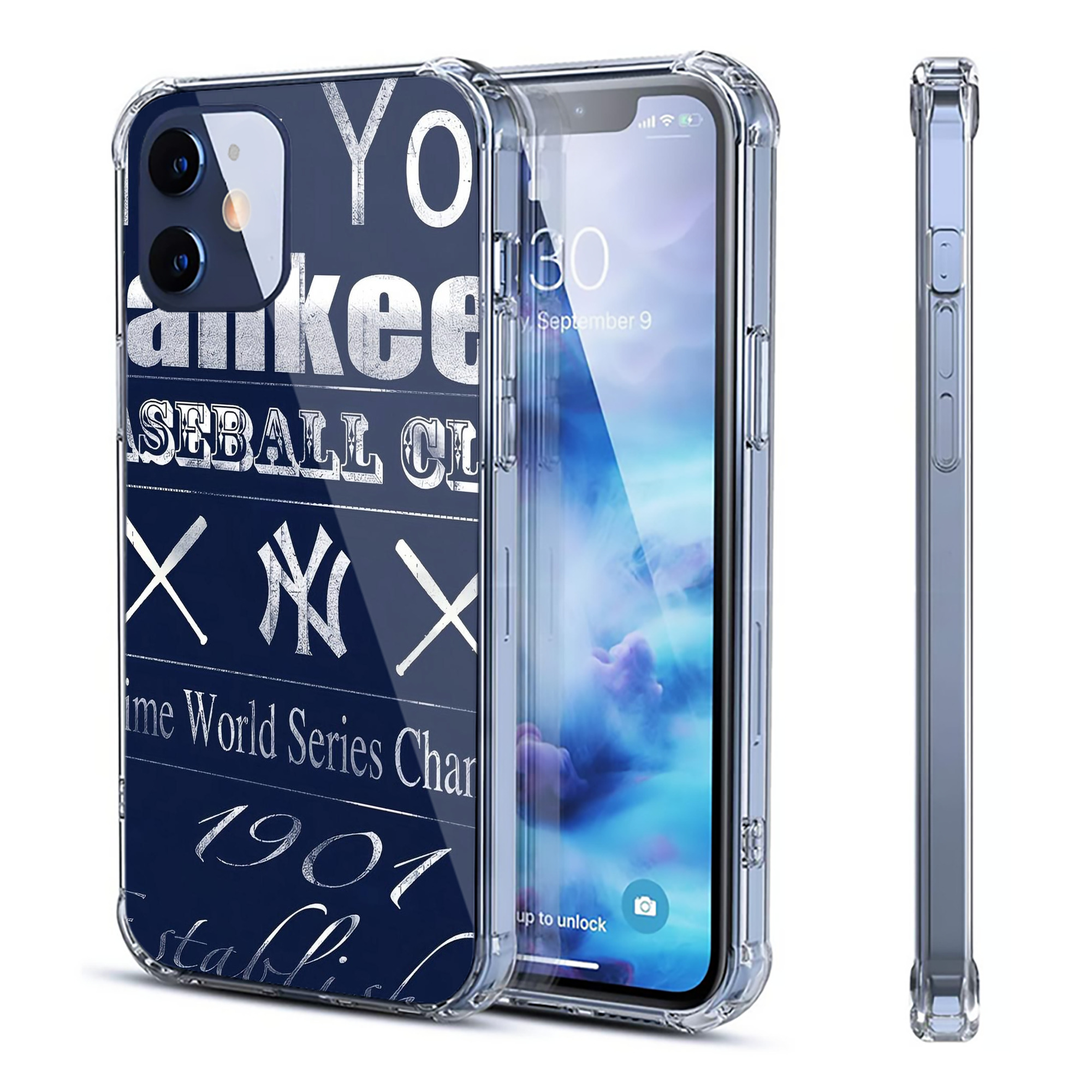 New York Yankees 205 Clear IPhone 12 Case – Soft TPU With UV Print – Enhanced Drop Protection, Precise Fit, Anti-Fingerprint, Customizable Design, Scratch-Resistant, Yellow-Resistant